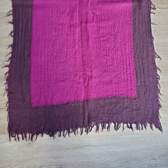 Wilfred 100% Wool Magenta Purple 2-Toned Colourblock Scarf - Picture 5 of 5